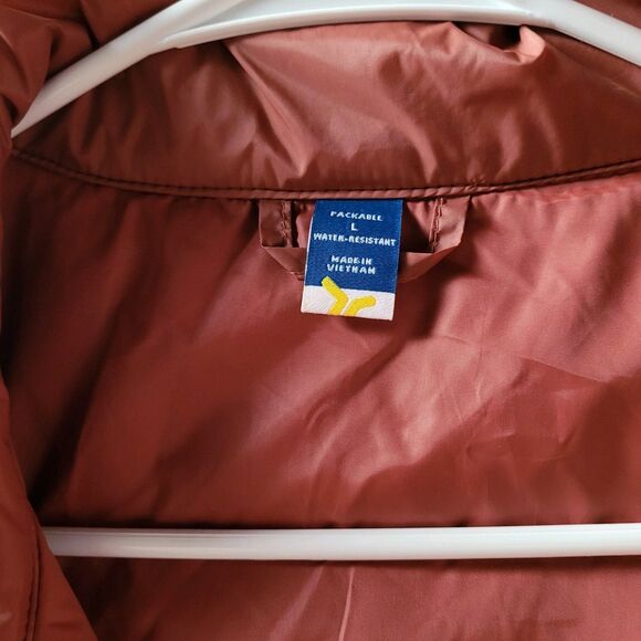 Old Navy Womens Jacket Size Large Burnt Orange Full Zip Pockets Packable Quilted - Picture 3 of 8